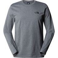 The North Face NF0A87QNDYY1 M L-S Sımple Dome Tee Gri Erkek T-shirt