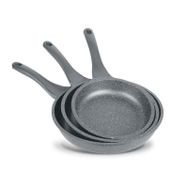 Thermoad Gri 3'lü 20-24-28 cm Granit Döküm Tava Seti
