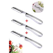 Tilbe Home 3'lü Metal Yan Soyacak Çelik Sebze Soyacak Patates Julyen Salata Yan Soyacağı Lüx Havuç Julyen Aparatı Seti