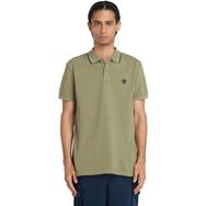 Timberland TB0A26NF5901 Haki Printed Neck Short Sleeve Polo Erkek T-Shirt