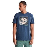Timberland TB0A26T32881 Mavi Ss Fabric Graphic Tee Erkek Günlük T-Shirt