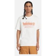 Timberland TB0A5UFUCM91 Graphic Slub Erkek Beyaz Yuvarlak Yaka T-Shirt
