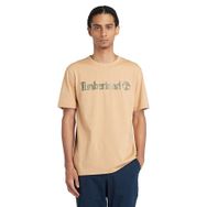 Timberland TB0A5UNFEH31 Şampanya Camo Linear Logo Short Sleeve Tee Erkek T-Shirt