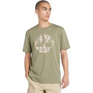 Timberland TB0A5UP35901 Haki Camo Tree Logo Short Sleeve Tee Erkek T-Shirt
