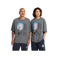 Timberland TB0A66T9DH31 Regenerative Organic Cotton Graphic Erkek Gri Yuvarlak Yaka T-Shirt