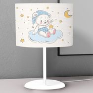 Titanbaby Beyaz Bebek Ayı Desenli Çocuk Odası Dijital Baskılı Çocuk Odası Masaüstü Abajur Avize