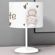 Titanbaby Beyaz Tatlı Koyun Desenli Çocuk Odası Dijital Baskılı Çocuk Odası Masaüstü Abajur Avize