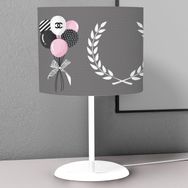 Titanbaby Gri Balon Desenli Çocuk Odası Dijital Baskılı Çocuk Odası Masaüstü Abajur Avize