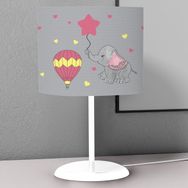 Titanbaby Gri Fil Balon Desenli Çocuk Odası Dijital Baskılı Çocuk Odası Masaüstü Abajur Avize
