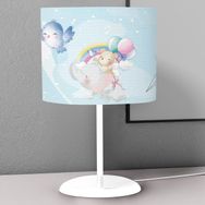 Titanbaby Mavi Rengarenk Balon Desenli Çocuk Odası Dijital Baskılı Çocuk Odası Masaüstü Abajur Avize