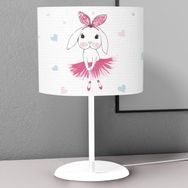 Titanbaby Pembe Balerin Tavşan Desenli Çocuk Odası Dijital Baskılı Çocuk Odası Masaüstü Abajur Avize