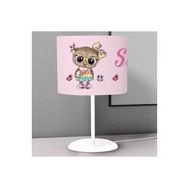 Titanbaby Pembe Tatlı Baykuş Desenli Çocuk Odası Dijital Baskılı Çocuk Odası Masaüstü Abajur Avize