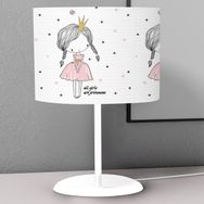 Titanbaby Pembe Utangaç Kız Desenli Çocuk Odası Dijital Baskılı Çocuk Odası Masaüstü Abajur Avize