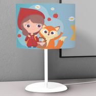 Titanbaby Şapkalı Kız ve Tilki Desenli Çocuk Odası Dijital Baskılı Çocuk Odası Masaüstü Abajur Avize