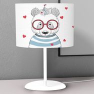 Titanbaby Sevimli Gözlüklü Ayı Desenli Çocuk Odası Dijital Baskılı Çocuk Odası Masaüstü Abajur Avize