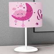 Titanbaby Tozpembe Tatlı Ay Desenli Çocuk Odası Dijital Baskılı Çocuk Odası Masaüstü Abajur Avize