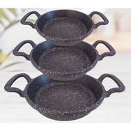 Togo Gri 16-18-20 cm 3'lü Döküm Sahan Set