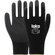 Toko TOUCH No: 10 Siyah Poliüretan Kaplı Polyester Örme Eldiven