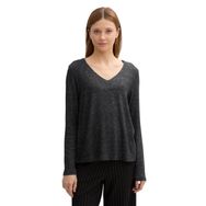 Tom Tailor 10522 Shale Grey Melanj Denim Kadın Uzun Kollu T-shirt