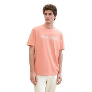 Tom Tailor 12642 Basic Logo Baskılı Puslu Mercan Pembesi Erkek T-shirt