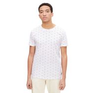 Tom Tailor 29208 Beyaz Soyut Çiçek Baskı Denim Erkek T-shirt