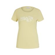 Tom Tailor 29567 Yumuşak Misket Limonu Denim Baskılı Kadın T-shirt