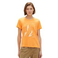 Tom Tailor 29751 Parlak Mango Turuncu Baskılı Kadın T-shirt