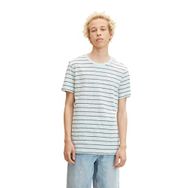 Tom Tailor 29845 Aqua Navy White Grindle Stripe Denim Erkek T-shirt