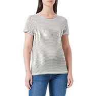 Tom Tailor 29868 Offwhite Yeşil Çizgili Baskılı Kadın T-shirt