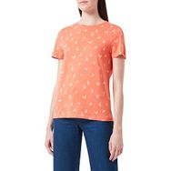 Tom Tailor 30083 Turuncu Çiçekli Tasarım Tamamı Baskılı Kadın T-shirt