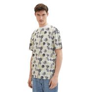 Tom Tailor 34827 Beyaz Çok Renkli Yapraklar Baskı Denim Erkek T-shirt
