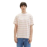 Tom Tailor 34983 Denim Şeftali Multi Stripe Erkek T-shirt