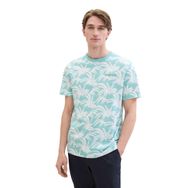 Tom Tailor 35413 Basic PoloTurkuaz Beyaz Yaprak Erkek T-shirt