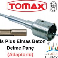 Tomax 55 mm SDS Plus Elmaslı Adaptörlü Beton Delme Panç