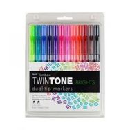 Tombow Twintone 12 Renk Canlı Renkler Çift Uçlu Kalem Seti