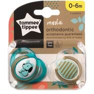 Tommee Tippee 2'li 0-6 Ay Erkek Ortodondik Moda Emzik