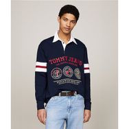 Tommy Hilfiger DM0DM19508-C1G Lacivert Varsity Casual Fit Rugby Polo Erkek Sweatshirt