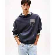 Tommy Hilfiger DM0DM22090-BDS 90S WSHD Photo City Hood EXT Mavi Erkek Sweatshirt