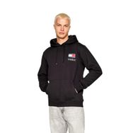 Tommy Hilfiger TJM Reg Essential Flag Hood EXT Siyah Erkek Sweatshirt