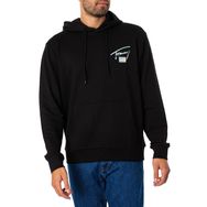Tommy Hilfiger TJM Reg Metallic Dna Hood EXT Siyah Erkek Sweatshirt