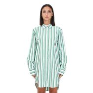Tommy Hilfiger TJW OVR Stripe Shirt Dress Yeşil Elbise Kadın T-shirt