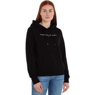 Tommy Hilfiger TJW Reg Linear Hoodie Siyah Kadın Sweatshirt
