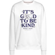 Tommy Hilfiger Tjw Rlx Novelty 1 Crew Beyaz Kadın Sweatshirt