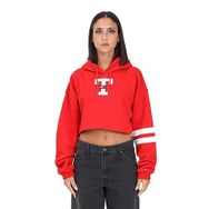 Tommy Hilfiger TJW SP CRP Letterman Flag Hoodie Kırmızı Kadın Sweatshirt