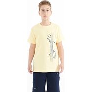 Tommy Life 11119 Sarı Yazı Baskılı O Yaka Standart Kalıp Erkek Çocuk T-Shirt