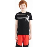 Tommy Life 11133 Siyah Baskı Detaylı Standart Kalıp O Yaka Erkek Çocuk T-Shirt