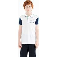 Tommy Life 11155 Beyaz Renk Bloklu Omuz Garni Detaylı Standart Kalıp Erkek Çocuk T-Shirt