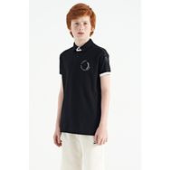 Tommy Life 11166 Siyah Baskı Detaylı Pola Yaka Standart Kalıp Erkek Çocuk T-Shirt