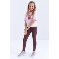 Tommy Life 75047 Yüksek Bel Dar Paça Kahverengi Kız Çocuk Tayt