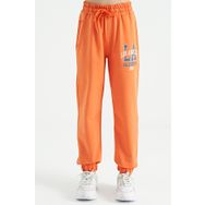 Tommy Life 75120 Oranj Yazı Nakışlı Standart Kalıp Jogger Kız Çocuk Eşofman Alt